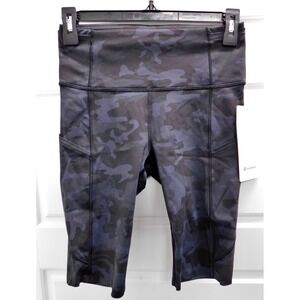 NEW Lululemon Women's Fast‎ Free 10" Shorts Camo Biker Pockets Size 6 NWT